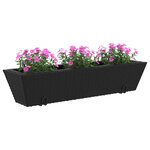 vidaXL Jardinières avec crochets 2 Pièces noir résine tressée