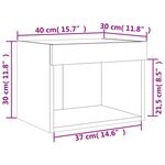 vidaXL Tables de chevet murales avec lumières LED 2 Pièces blanc