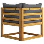 vidaXL Ensemble de canapés 2Pièces avec coussins gris foncé Acacia solide