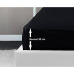Drap Housse 100  coton 180 x 200 x 30 cm noir