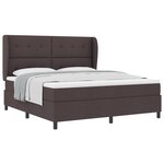 Lit box spring vidaXL avec matelas en marron foncé  180x200 cm  tissu