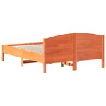 vidaXL Cadre de lit sans matelas cire marron 135x190cm bois pin massif
