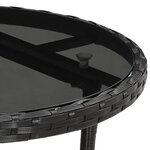 vidaXL Ensemble à manger de jardin et coussins 3 Pièces noir rotin verre