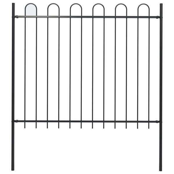 vidaXL Clôture de jardin avec dessus en cerceau Acier 1 7 m Noir
