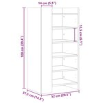 vidaXL Armoire à chaussures chêne fumé 52x37 5x100cm bois d'ingénierie