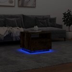 vidaXL Table basse avec lumières LED chêne fumé 50x49x40 cm