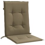 vidaXL Coussins de chaise à dossier bas lot de 4 taupe mélangé tissu