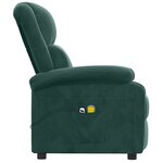 vidaXL Fauteuil électrique de massage Vert foncé velours