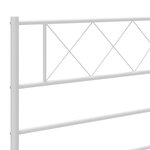 vidaXL Cadre de lit métal sans matelas et pied de lit blanc 135x190 cm