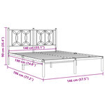 vidaXL Cadre de lit métal sans matelas et tête de lit blanc 140x190 cm