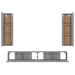 vidaXL Ensemble de meubles TV 4 Pièces Sonoma gris Bois d'ingénierie