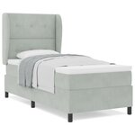 Lit Box Spring vidaXL avec Matelas Gris Clair 100x200 cm en Velours