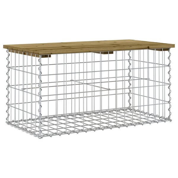 vidaXL Banc de jardin design gabion 83x44x42 cm bois de pin imprégné