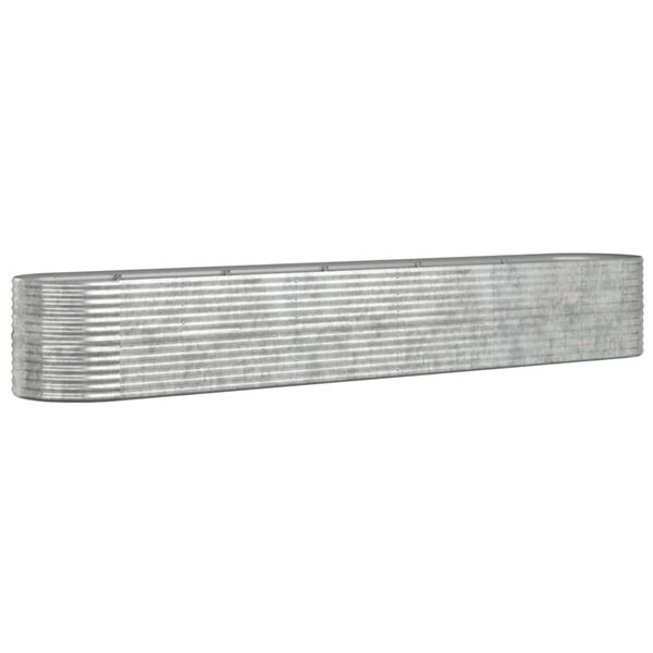 vidaXL Lit surélevé de jardin Acier enduit de poudre Argenté
