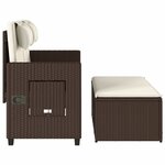 vidaXL Banc inclinable de jardin avec coussins marron résine tressée