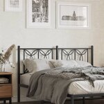 vidaXL Tête de lit métal noir 135 cm