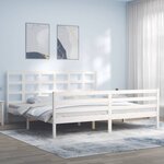 vidaXL Cadre de lit sans matelas blanc 200x200 cm bois massif