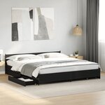 vidaXL Cadre de lit avec tiroirs sans matelas noir 200x200 cm
