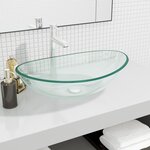 vidaXL Lavabo Verre trempé 54 5x35x15 5 cm Transparent