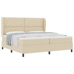 vidaXL Lit plateforme avec matelas - Crème - 200x200 cm Tissu