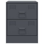 vidaXL Tables de chevet 2 Pièces anthracite 34 5x39x44 cm acier