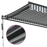 vidaXL Auvent rétractable automatique anthracite et blanc 450x300 cm