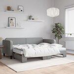 vidaXL Lit de jour avec gigogne et matelas gris clair 80x200 cm tissu