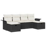 Ensemble de canapé de jardin 6 pièces vidaXL avec coussins Rotin Poly Noir