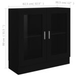 vidaXL Armoire à vitrine noir 82 5x30 5x80 cm Bois d'ingénierie