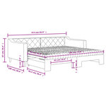vidaXL Lit de jour avec gigogne et matelas gris clair 90x190 cm tissu