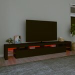 vidaXL Meuble TV avec lumières LED Noir 260x36 5x40 cm