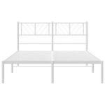 vidaXL Cadre de lit métal sans matelas et tête de lit blanc 135x190 cm