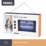 Perel Destructeur d'insectes  électrique  LED UV  grille 2800 V  bac collecteur amovible  80 m²  noir