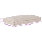 Coussin de canapé sur palette vidaXL en tissu crème