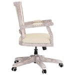 Chaise fauteuil siège de bureau informatique étude pivotante lin beige 02_0024050