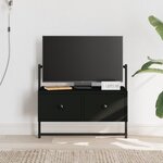vidaXL Meuble TV mural noir 60 5x30x51 cm bois d'ingénierie