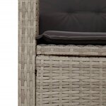 vidaXL Banc inclinable de jardin et coussins gris clair résine tressée