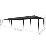 vidaXL Tente de réception 3x9 m PE Anthracite