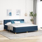 Lit box spring vidaXL avec matelas bleu 180x200 cm en tissu