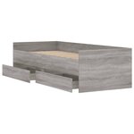 vidaXL Cadre de lit avec tiroirs sonoma gris 100x200 cm