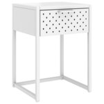 vidaXL Table de chevet Blanc 38x35x54 cm Acier
