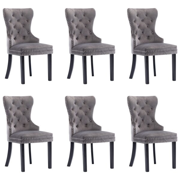 vidaXL Chaises à manger lot de 6 gris velours