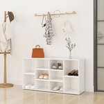 vidaXL Banc à chaussures Blanc brillant 103x30x54 5 cm Bois ingénierie