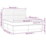 vidaXL Sommier à lattes de lit avec matelas Gris clair 160x200cm Tissu