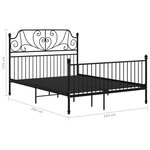 vidaXL Cadre de lit sans matelas noir métal 160x200 cm