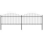 vidaXL Clôture de jardin à dessus en lance Acier (1 25-1 5)x3 4 m Noir