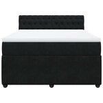 vidaXL Sommier à lattes de lit avec matelas Noir 140x190 cm Velours