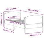 vidaXL Cadre de lit sans matelas cire marron 90x200 cm bois pin massif