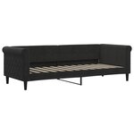 vidaXL Lit de jour avec gigogne et tiroirs sans matelas noir 80x200 cm