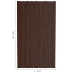 vidaXL Panneaux de toiture 36 Pièces Acier galvanisé Marron 80x45 cm